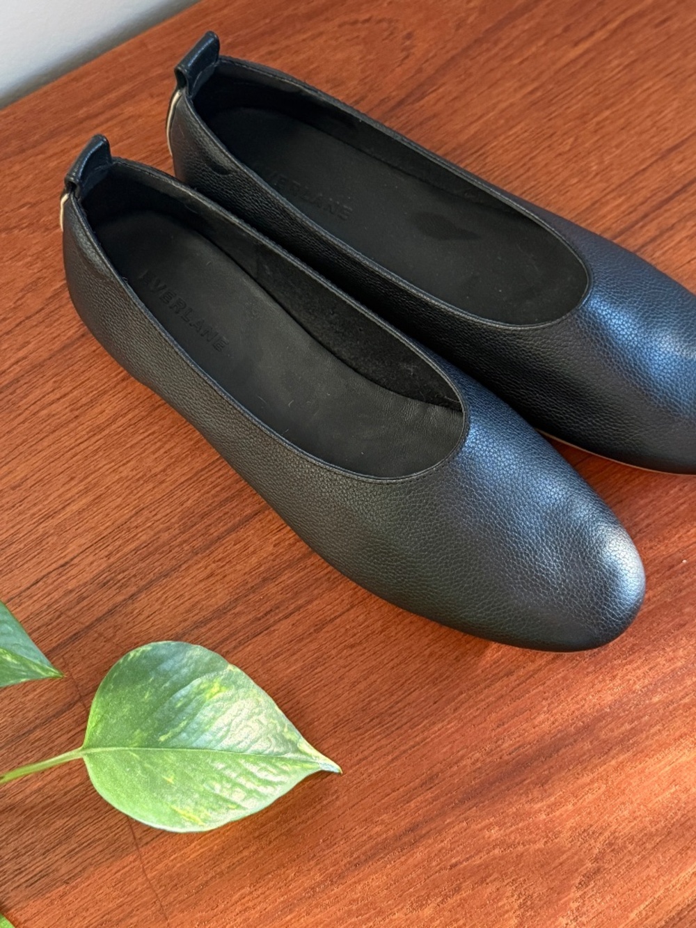 Everlane Black Leather Ballet Flats Size 8